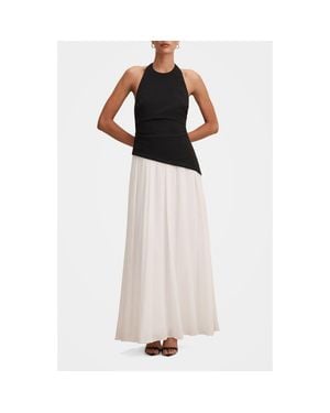 EVER NEW Elise Halter Neck Mixed Media Dress - Multicolor