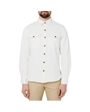 Brooklyn Brigade Solid Waffle Knit Shirt Jacket - White