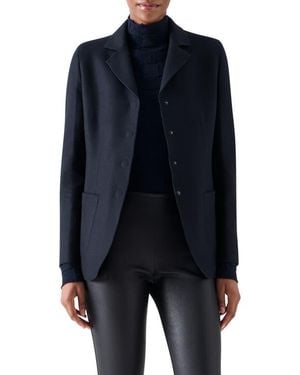 Akris Punto Double Knit Jersey Tailored Blazer - Blue