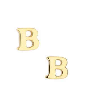 Marlyn Schiff Block Letter Initial Stud Earrings - Metallic