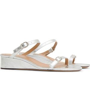 Mansur Gavriel Zeppa Leather Wedge Sandal - White
