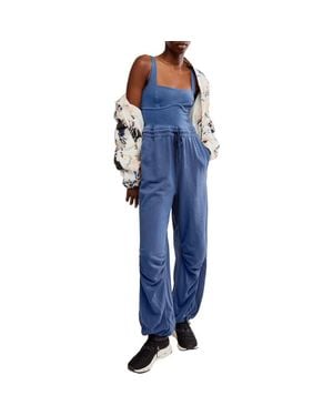 Free People Fp Movement Inbound Stretch Cotton Jumpsuit - Blue