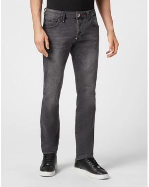 Philipp Plein Jeans Straight Fit Iconic Plein - Black