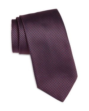 Canali Neat Silk Tie - Purple