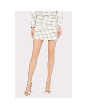 MILLY Modern Plaid Miniskirt - White