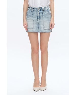 Bayeas Cutoff Denim Miniskirt - Blue
