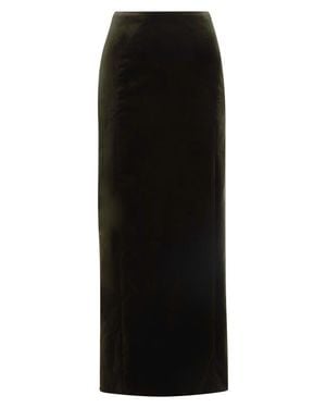 Jil Sander Stretch Velveteen Pencil Skirt - Black