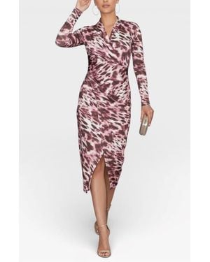 Rachel Roy Bret Wrap Front Midi Dress - Red