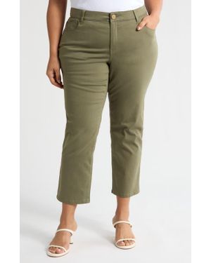 Wit & Wisdom High Waist Ankle Straight Leg Pants - Green
