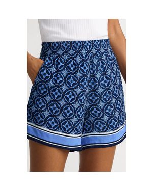 Lands' End Rayon High Rise 5 Pull On Shorts - Blue