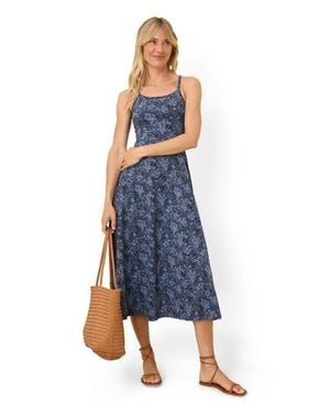 Pact Fit & Flare Midi Dress - Blue