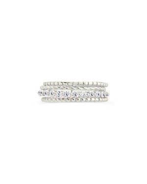 Sterling Forever Cassidy Cubic Zirconia Stack Ring - White