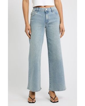 1822 Denim Rhinestone Embellished Wide Leg Jeans - Blue