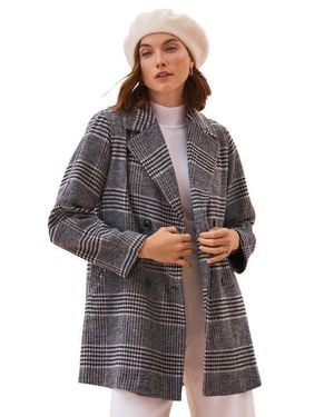 Jessica London A Line Wool Peacoat - Gray