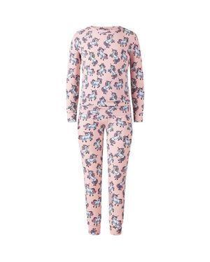Meundies Kids' Print Fitted Two-Piece Pajamas - Red