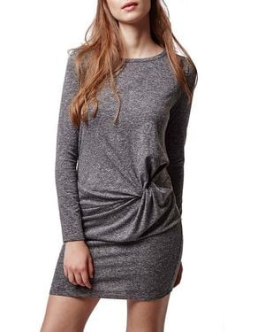 TOPSHOP Knot Front Body-Con Dress - Gray