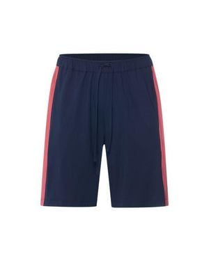 Hanro Night And Day Cotton Drawstring Shorts - Blue