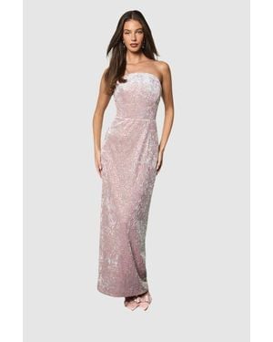Coast Sequin Bandeau Neck Column Dress - Pink