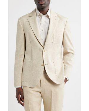 Nordstrom Henrik Trim Fit Tan Mélange Knit Sport Coat - Natural