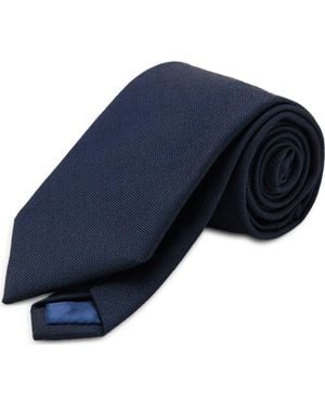 Mango Solid Wool Blend Tie - Blue