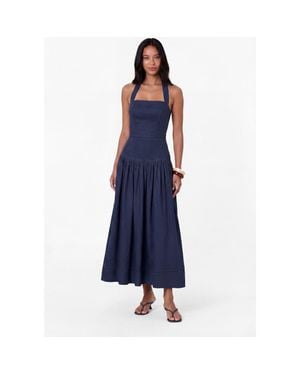 Nicholas Vivianne Linen Dress - Blue