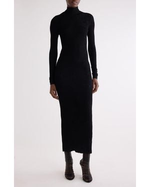Givenchy Long Sleeve Open Back Body-Con Sweater Dress - Black
