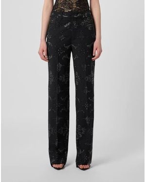Philipp Plein Lady Straight Pants Baroque Strass - Black