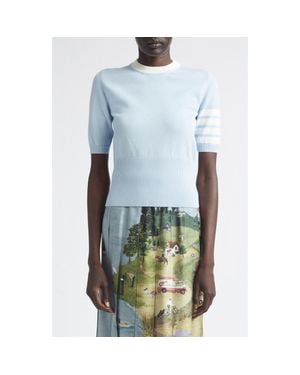 Thom Browne Hector Short Sleeve Sweater - Blue