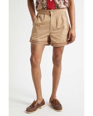 Bode Canteen Cotton Twill Shorts - Natural