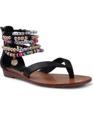 Zigi Fabulosa Beaded Ankle Cuff Sandal - Blue