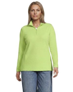 Lands' End Anyweather Fleece Quarter Zip Pullover - Green