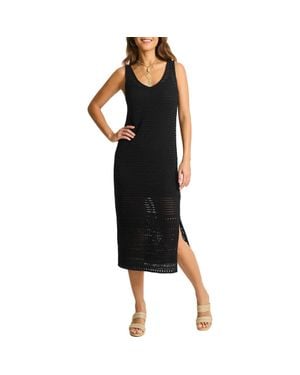 Tommy Bahama Openwork Midi Dress - Black