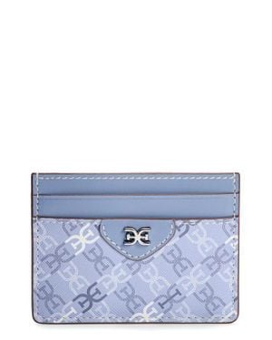 Sam Edelman Harper Monogram Faux Leather Card Case - Blue