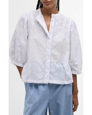 Barbour Layla Embroidered Top - White