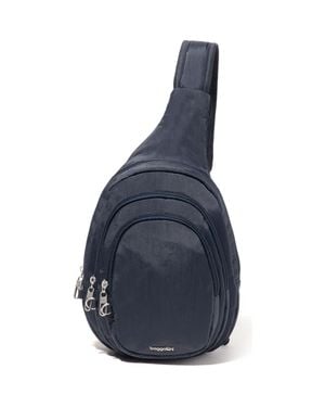 Baggallini Securtex Anti-Theft Multi Zip Sling - Blue