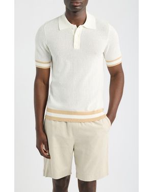 CHE Quinn Open Knit Polo Sweater - Natural