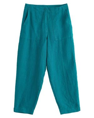 Seasalt Cornwall Saltings Cropped Linen Pants - Blue