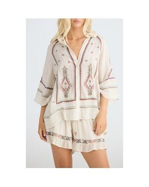Talisman the Label Ithika Embroidered Shirt - Natural