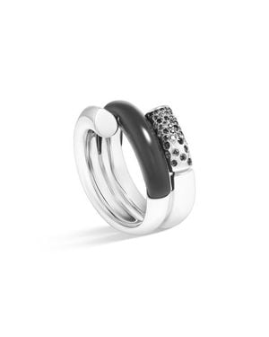 Tabayer Oera Pavé Diamond Wraparound Ring - Black