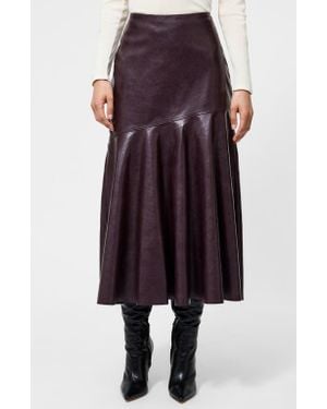 French Connection Kayleigh Pleated Faux Leather Midi Skirt - Red