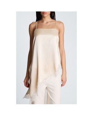 Kenneth Cole Asymmetric Hem Satin Camisole - Pink