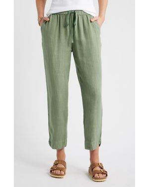 Caslon Tapered Linen Pants - Green
