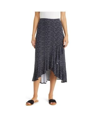 Loveappella Flounce Midi Skirt - Blue