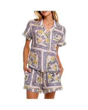 The Lazy Poet Nina Linen Short Pajamas - Gray
