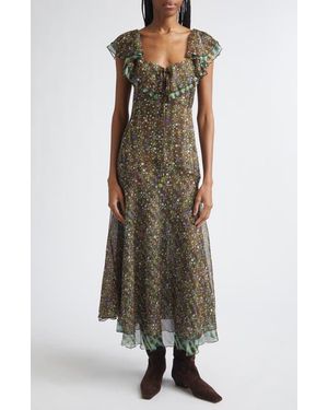 slim fit dress slacks RAYE - Printed halter neck midi satin dress by SIEDRÉS main image 0