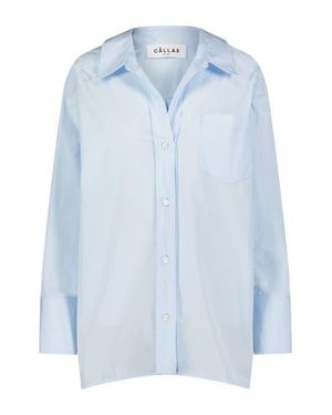 Callas Milano Petra Cotton Poplin Boyfriend Oversize Shirt - Blue