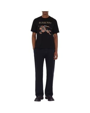 Burberry Cross Stitch Ekd​ Cotton T-Shirt in Black for Men