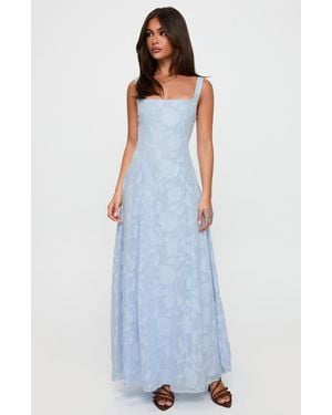 Princess Polly Margaux Floral Burnout Gown - Blue