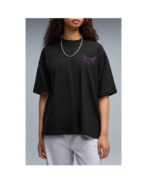 PUMA Street Glam Oversize Rhinestone Studded Graphic T-Shirt - Black