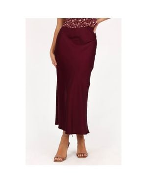 Petal & Pup Nellie Satin Maxi Skirt - Red